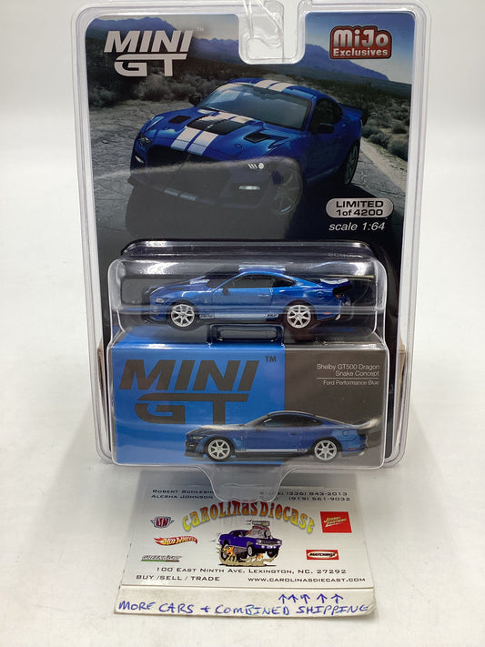 Mini GT Mijo Exclusives #568 Shelby GT500 Dragon Snake Concept Blue