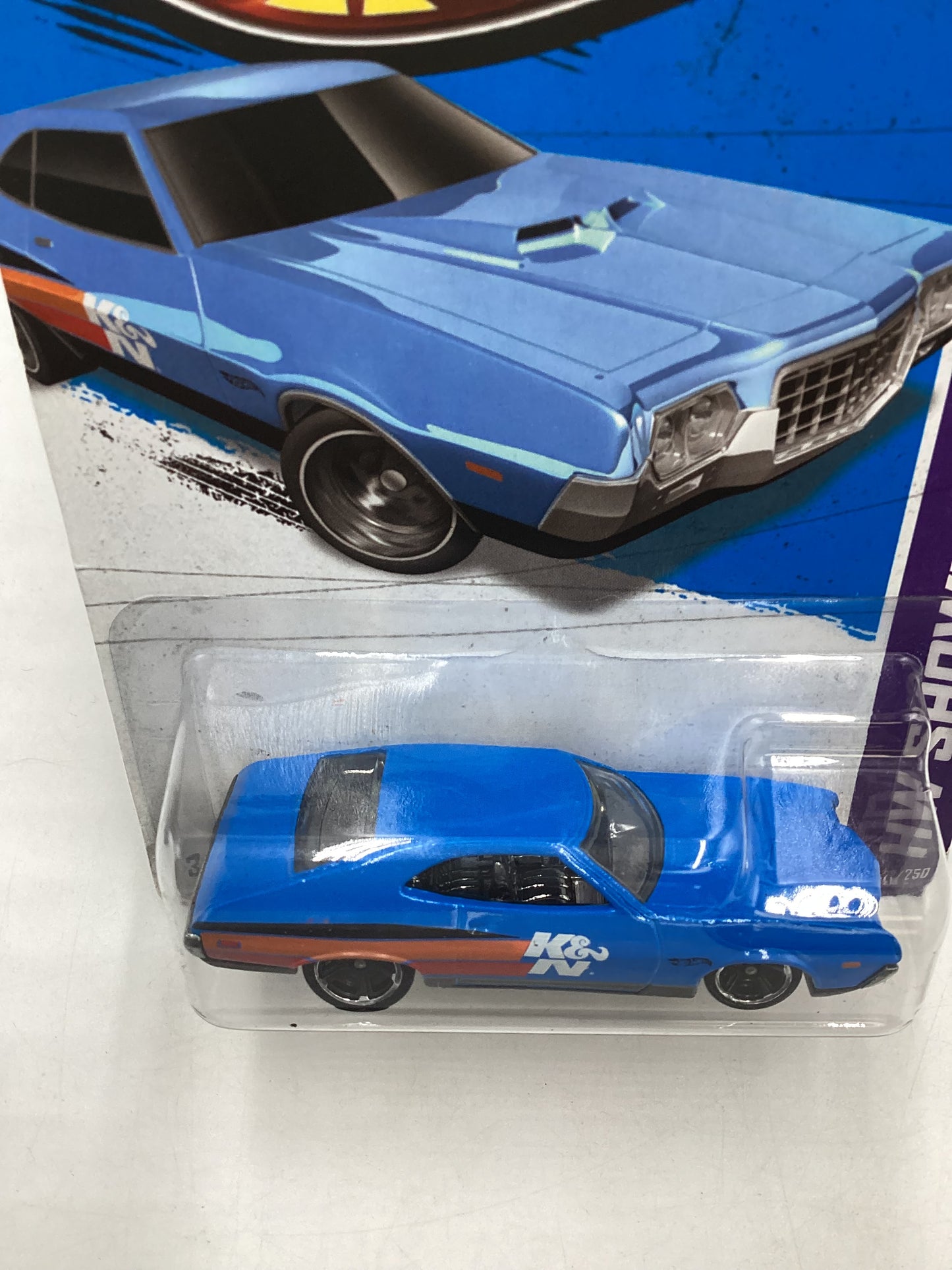 2013 Hot Wheels #242 72 Ford Gran Torino Sport Blue 19F