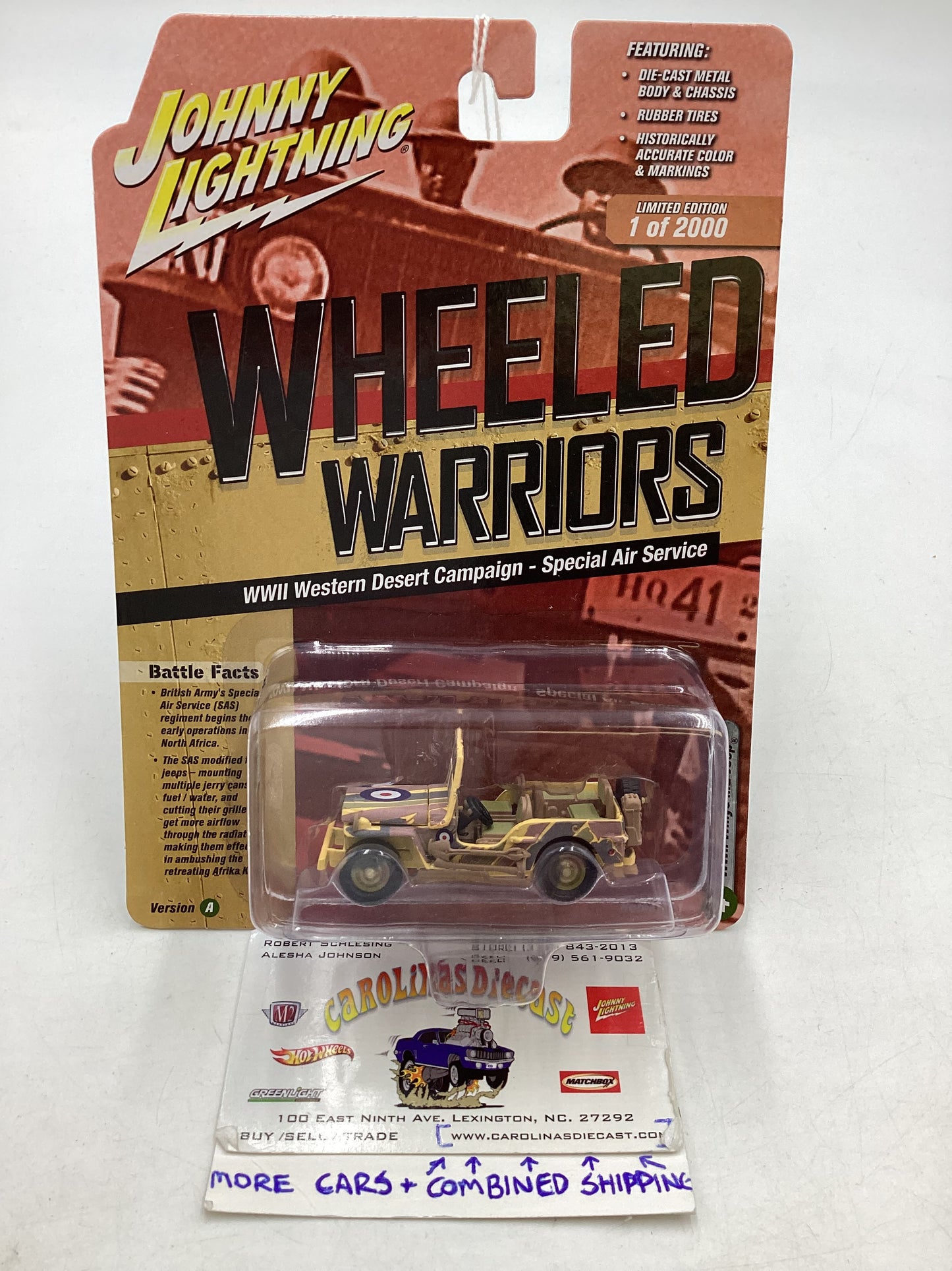 Johnny Lightning Wheeled Warriors WWII Willy’s MB Jeep 219B