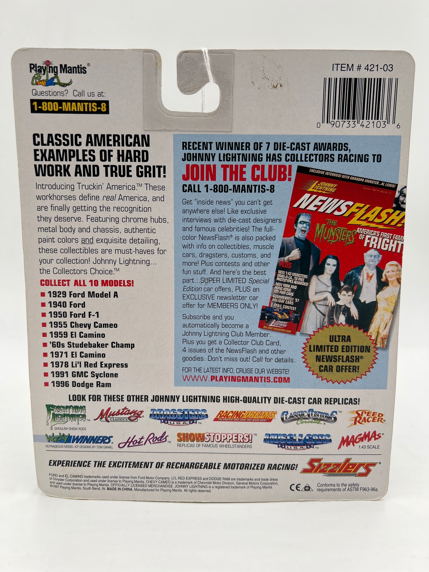 Johnny Lightning White Lightning Chase Truckin America #456 1996 Dodge Ram White