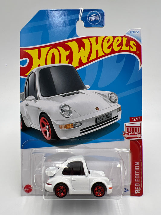 2024 Hot Wheels Target Exclusive Red Edition #199 Porsche 911 Turbo 3.6 964 Tooned White 143A