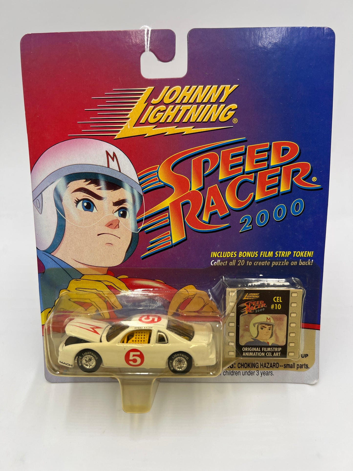 Johnny Lightning White Lightning Chase Speed Racer 2000 CEL #10 Mach 5 Stock Car White