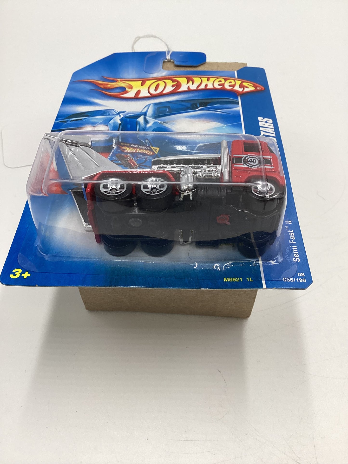 2008 Hot Wheels All Stars #55 Semi Fast II Red Large Wheel Variation EE2