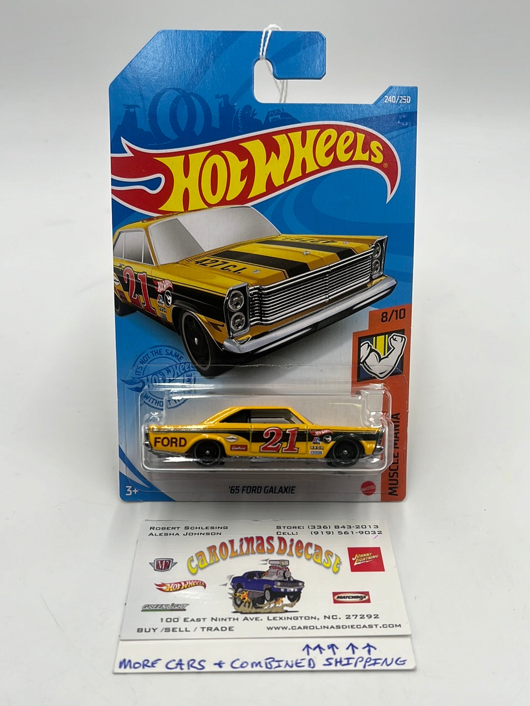 Hot Wheels 2021 Treasure Hunt 65 Ford Galaxie #240 277F (Bad Card) see last picture