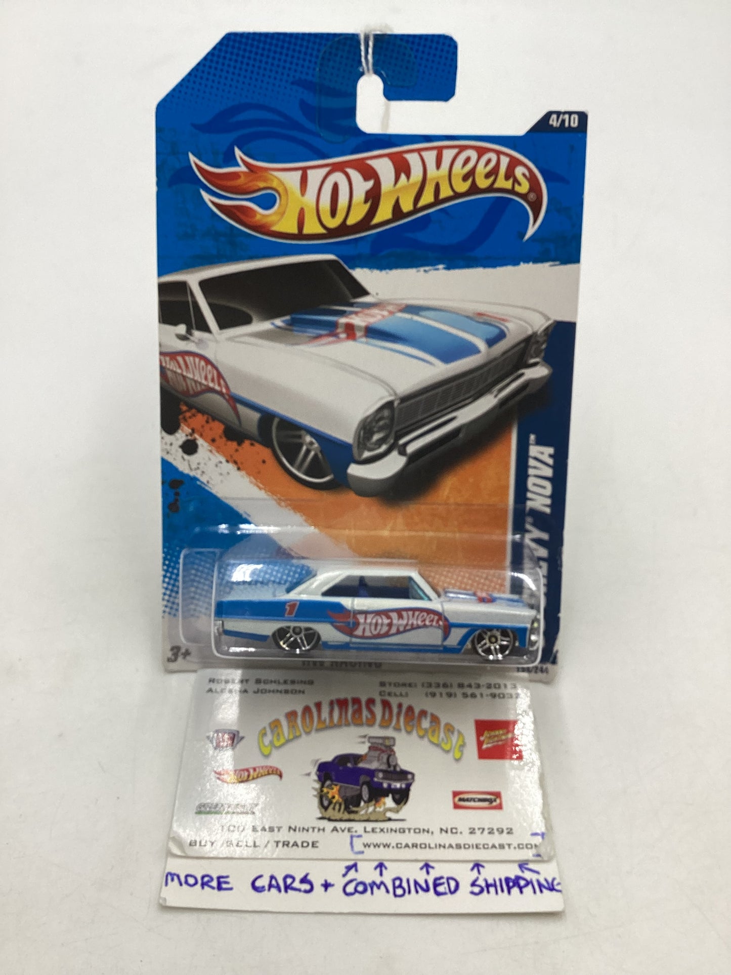 2011 Hot Wheels #154 66 Chevy Nova White