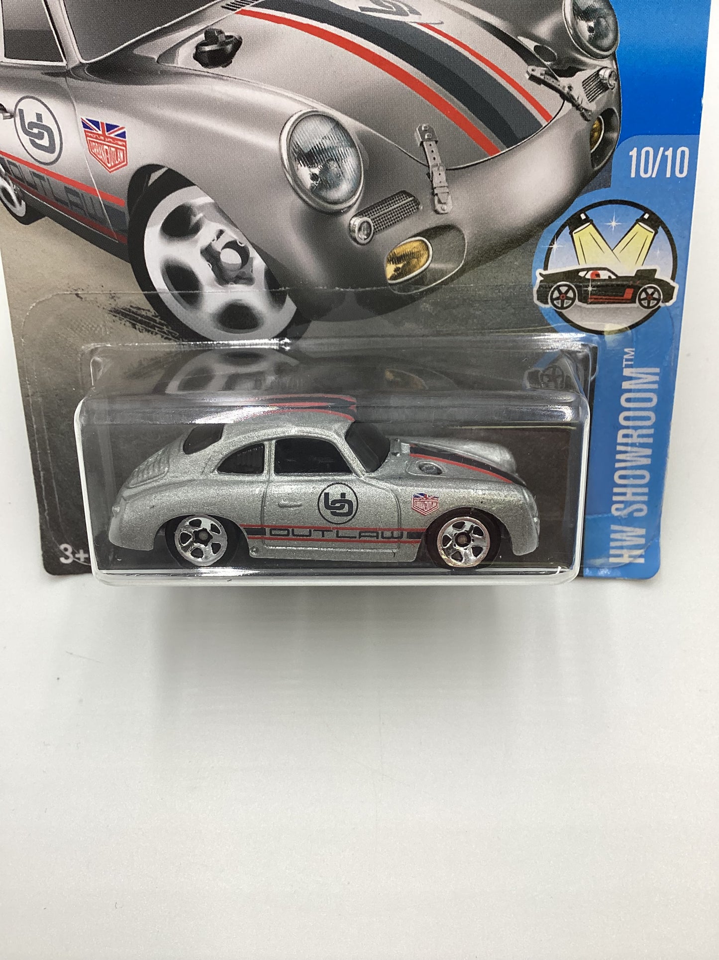 2016 Hot Wheels #120 Porsche 365A Outlaw Silver Target Spring Card