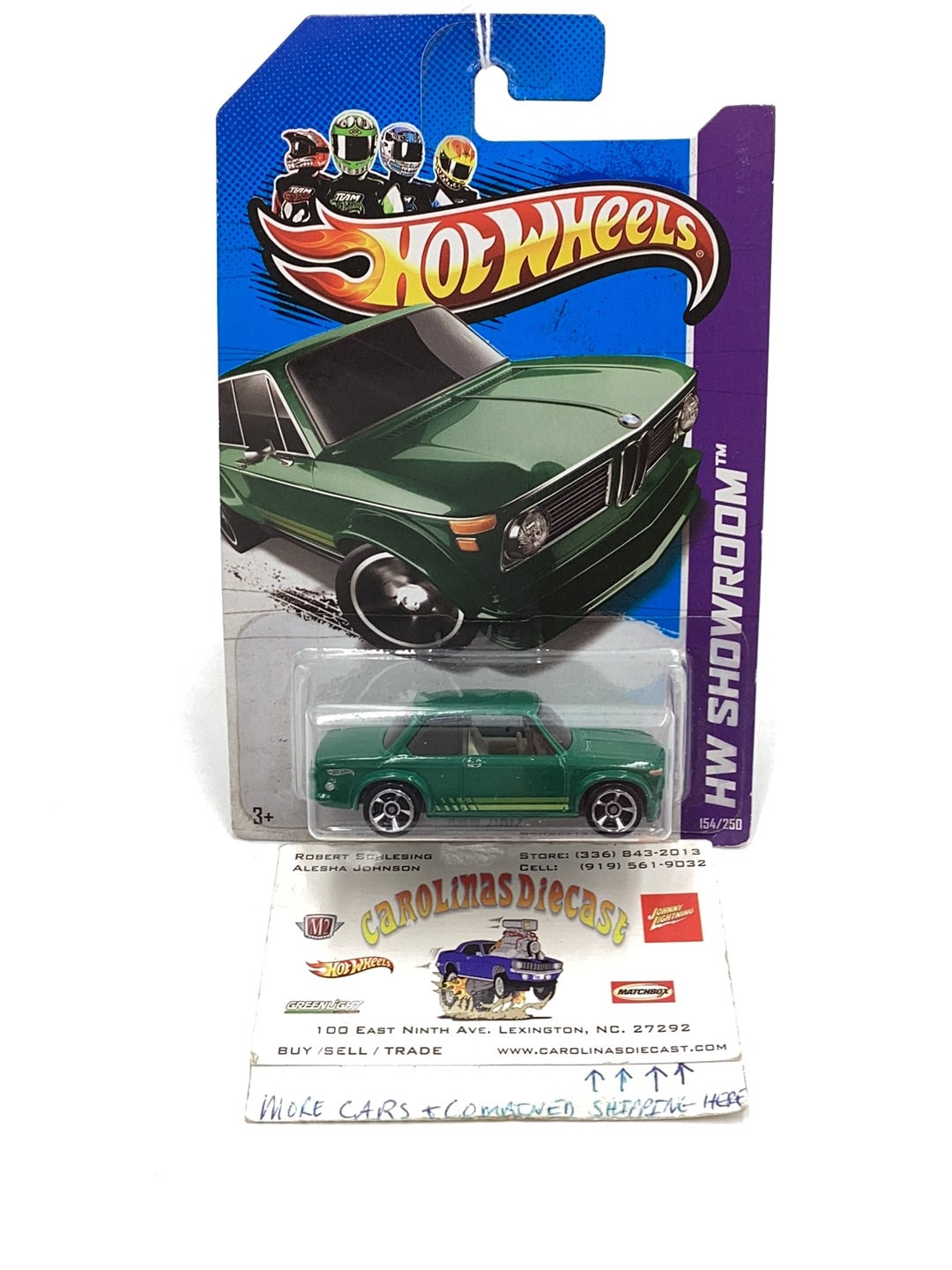 2013 hot wheels #154 BMW 2002 green 109F