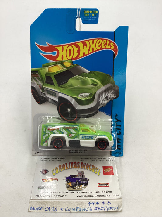 2014 Hot Wheels Treasure Hunt #47 Rescue Duty Green 275B