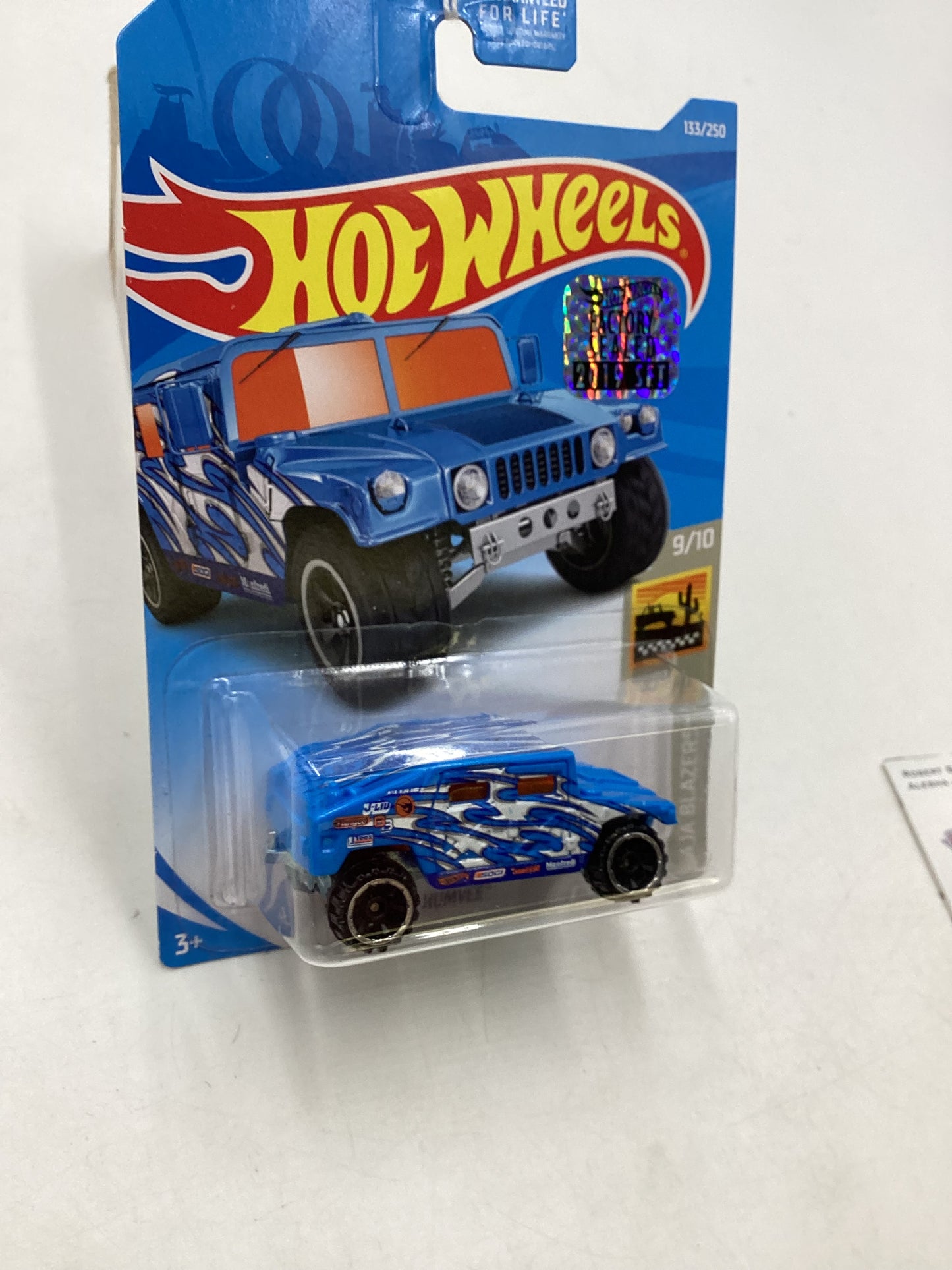 2019 HOT WHEELS  TREASURE HUNT #133 Factory Sealed Humvee Blue “Cracked Blister” 276G