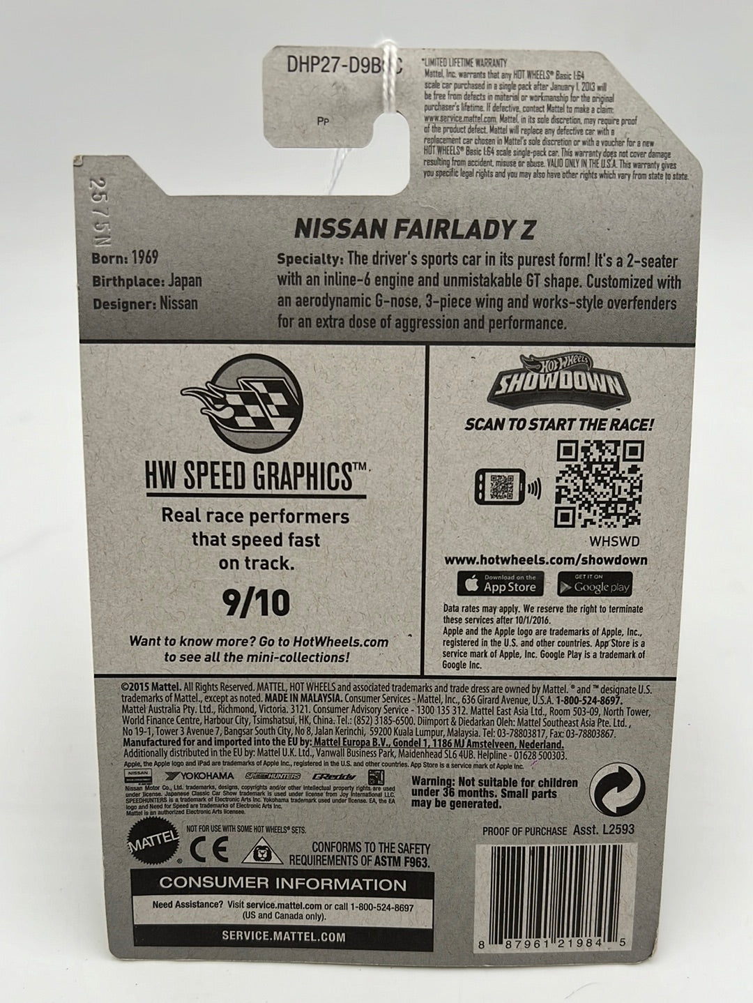 Hot Wheels 2016 Speed Graphics Need For Speed Nissan Fairlady Z 184/250 80E