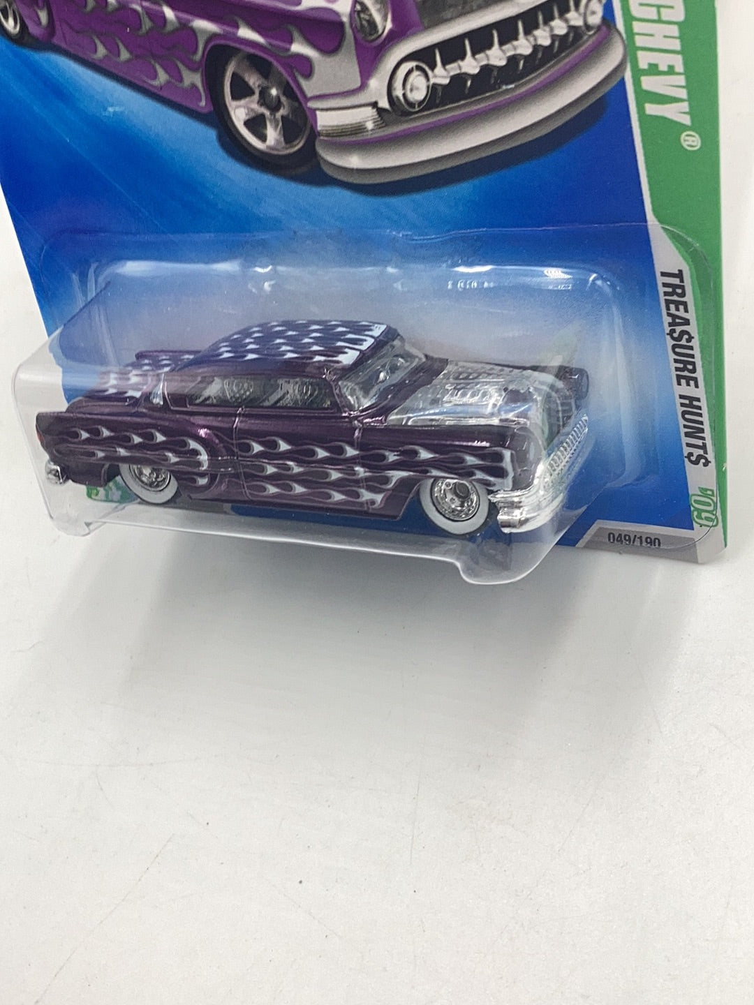 2009 hot wheels super treasure hunt #49 Custom 53 Chevy factory sealed sticker W/Protector