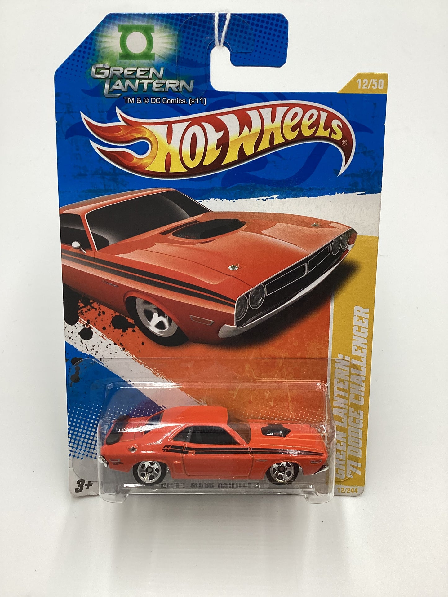 2011 Hot Wheels #12 Green Lantern 71 Dodge Challenger Orange