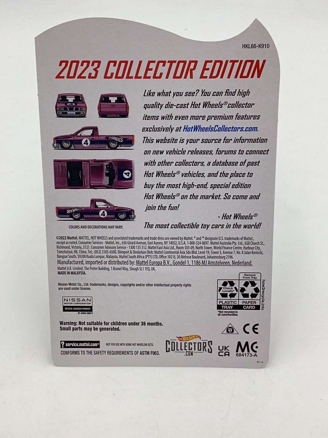 Hot wheels 2023 Collector Edition Custom 93 Nissan Hardbody(D21) with protector