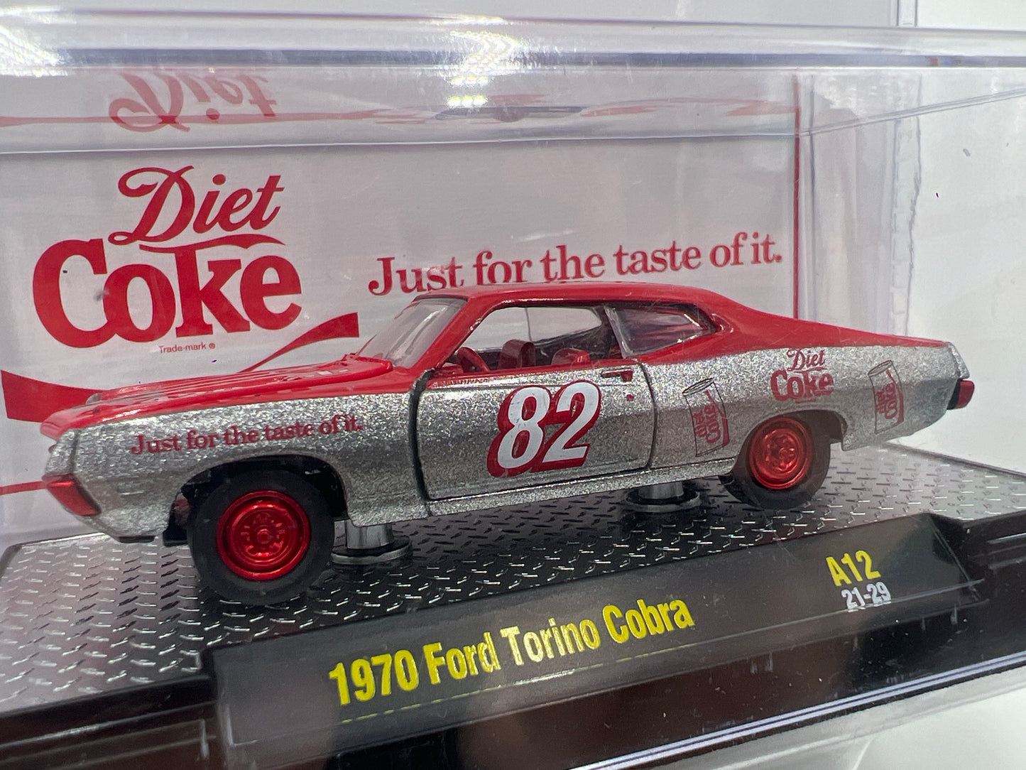 M2 Machines Coca Cola Diet Coke CHASE 1970 Ford Torino Cobra Silver/Red A12