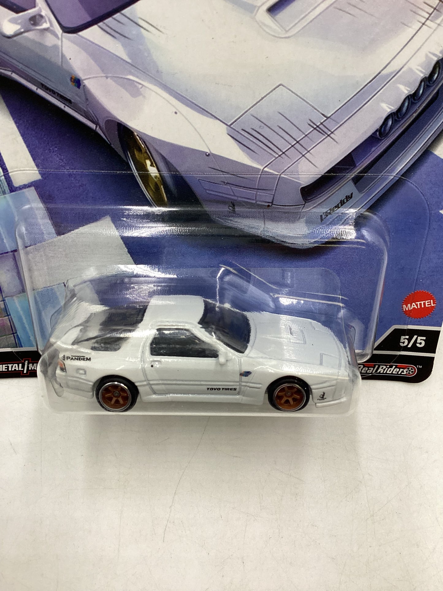 Hot wheels Ronin Run 5/5 Mazda RX-7 FC Pandem White 244E