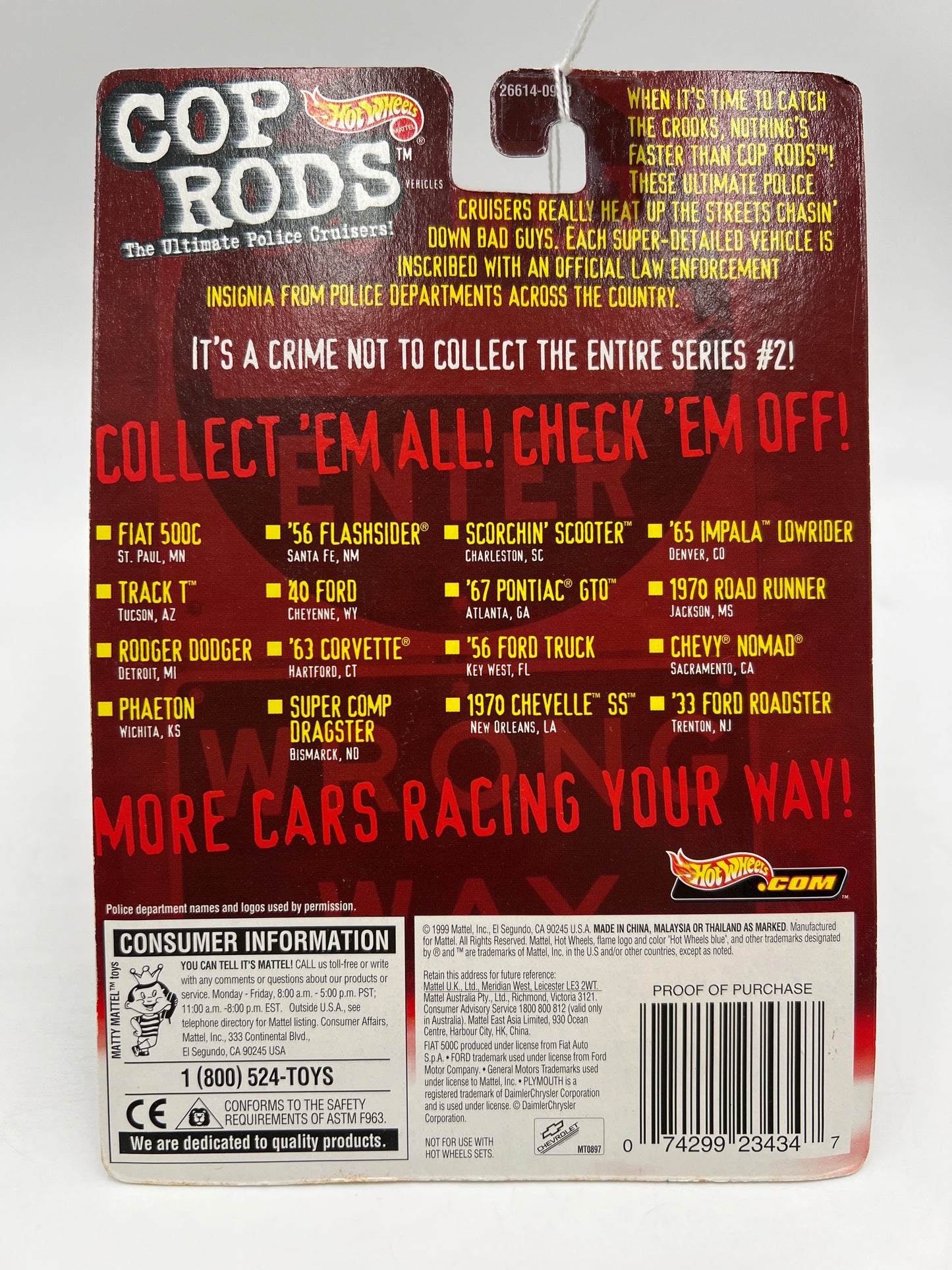Hot Wheels Cop Rods Series 2 Atlanta GA 67 Pontiac GTO W/Real Riders SR