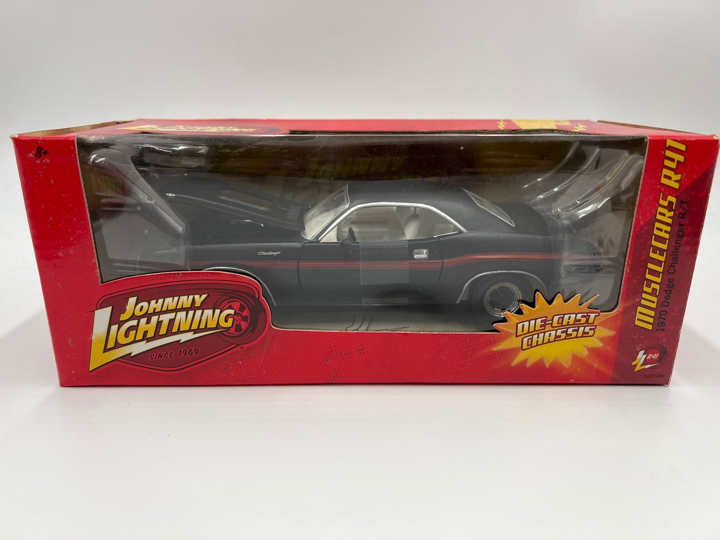 Johnny Lightning 1:24 Scale White Lightning Chase R41 1970 Dodge Challenger R/T Black VHTF