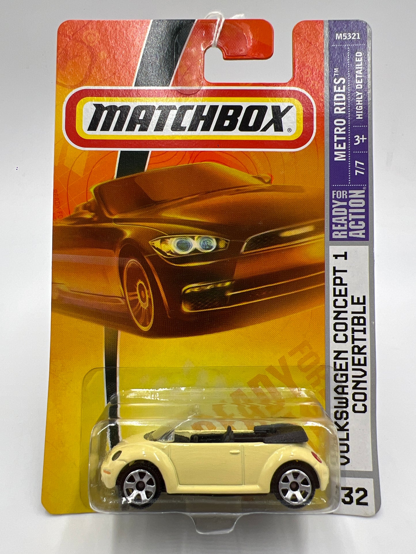 Matchbox Metro Rides #32 Volkswagen Concept 1 Convertible Yellow 216P