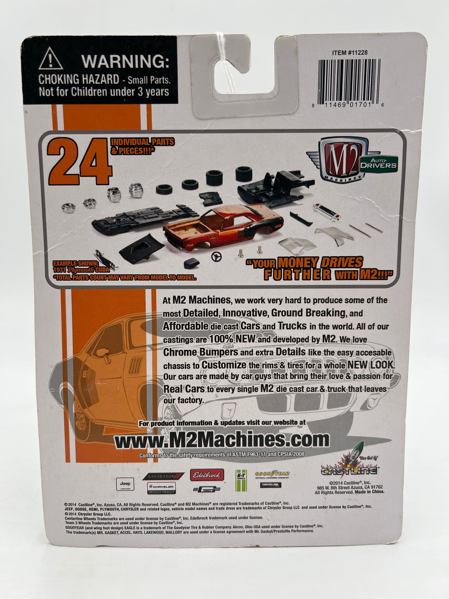 M2 Machine Auto-Drivers 1971 Dodge Charger R/T 383 Purple R30 Card Not Perfect 191B