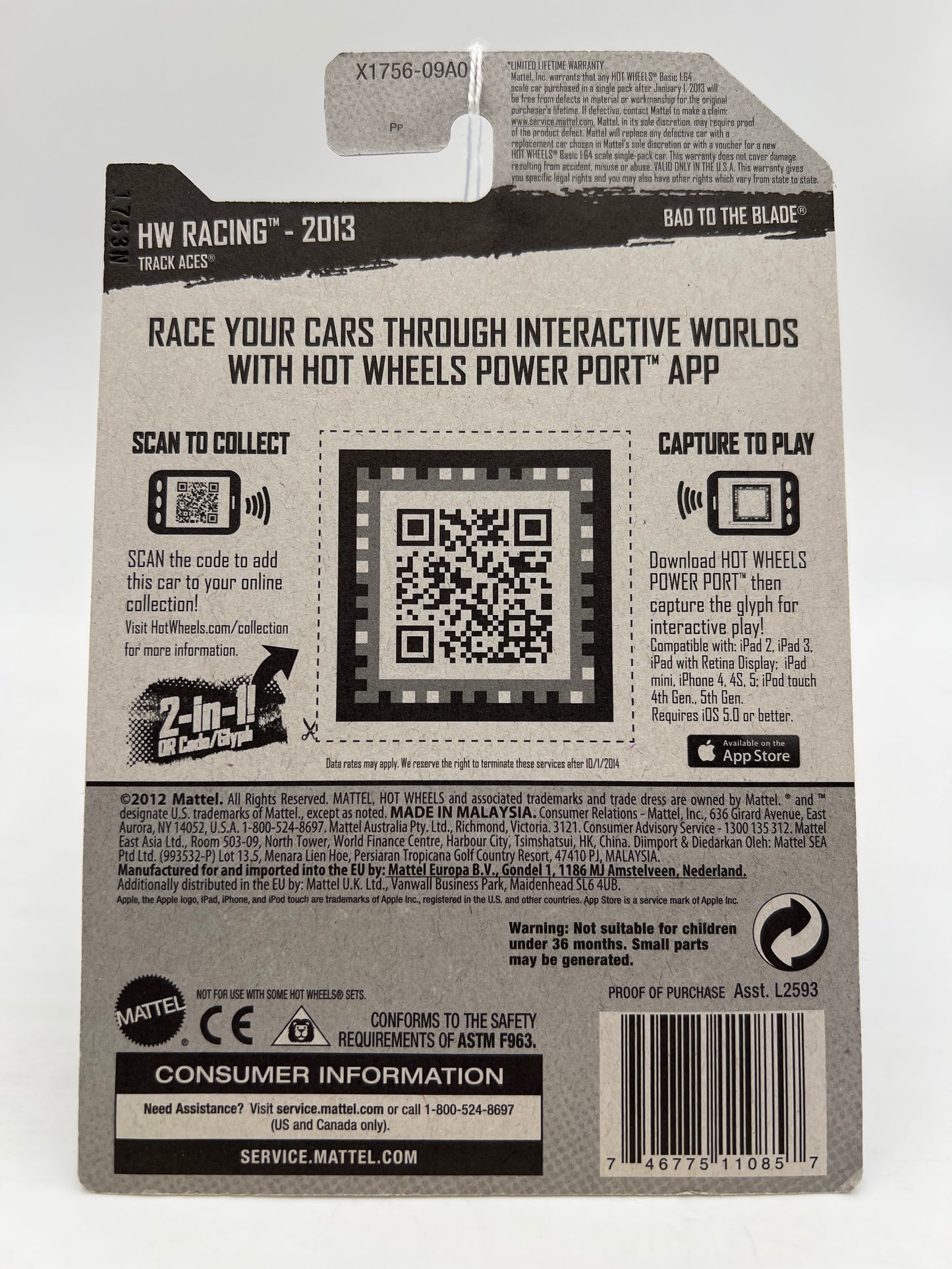 2013 Hot Wheels Racing Treasure Hunt #124 Bad To The Blade 283C