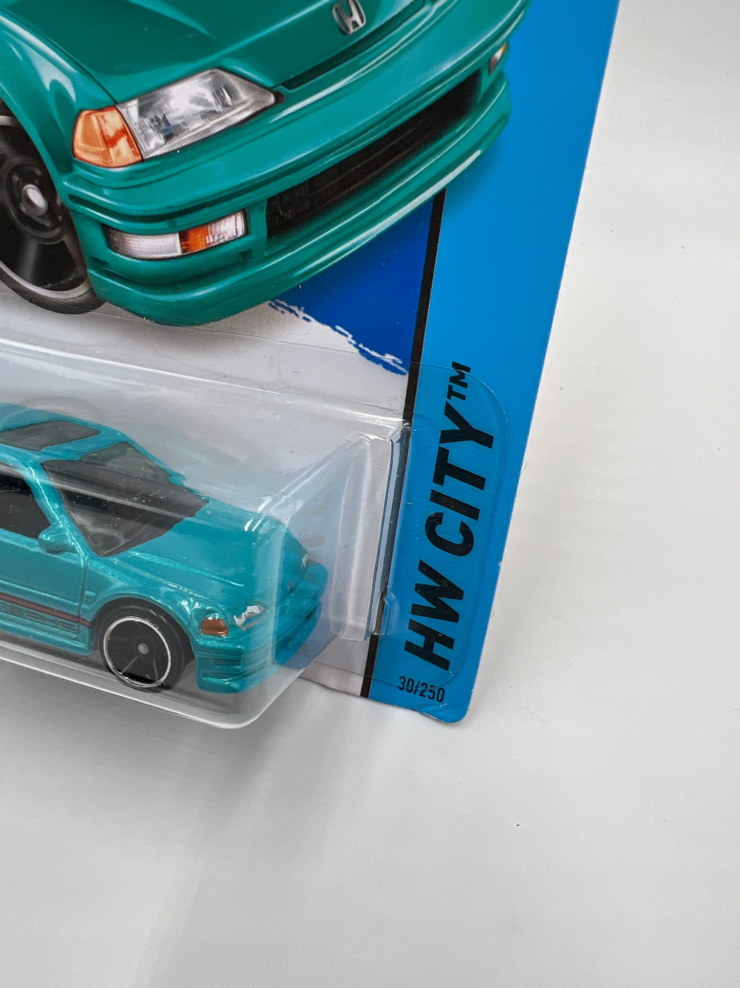 2014 Hot Wheels City #30 1990 Honda Civic EF Teal Blue W/Protector