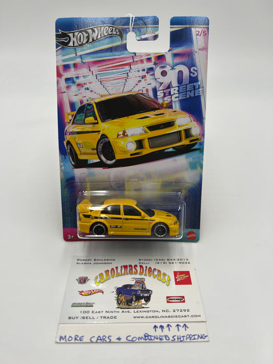 2024 Hot Wheels 90s Street Scene #2 Mitsubishi Lancer Evolution VI Yellow 161Q