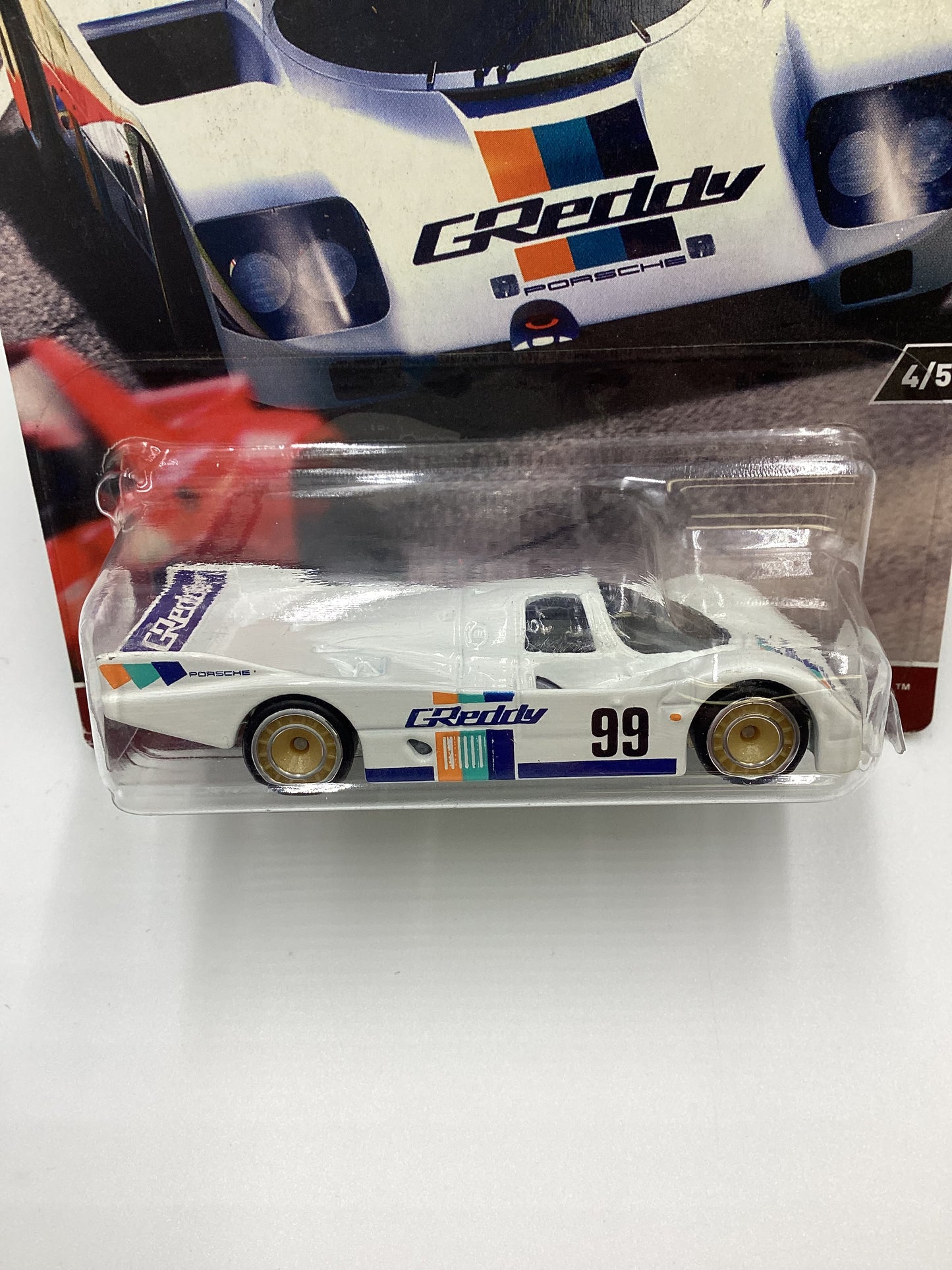 2017 Hot Wheels Race Day #4 Porsche 962 *Cracked Blister* 244J