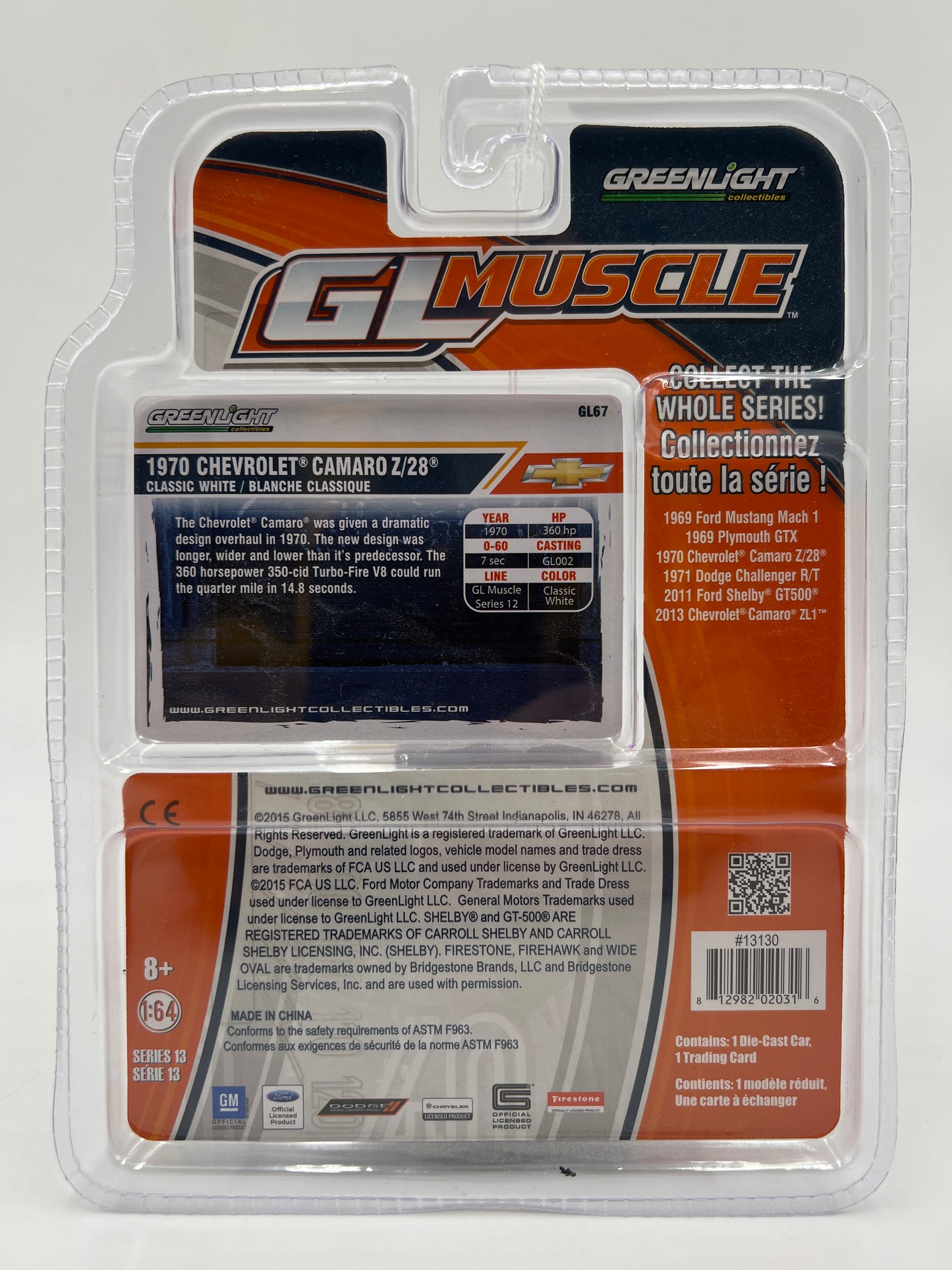 Greenlight GL Muscle Series 13 1970 Chevrolet Camaro Z/28 White