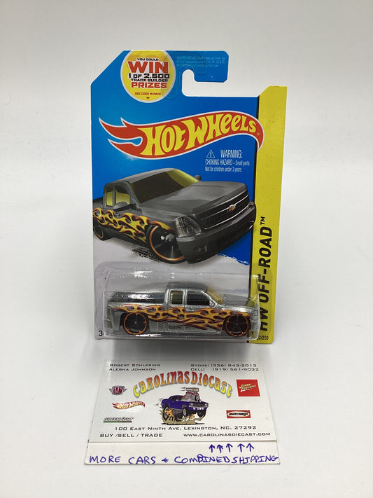 2014 Hot Wheels Off-Road #132 Zamac Chevy Silverado W/Protector *See Description*