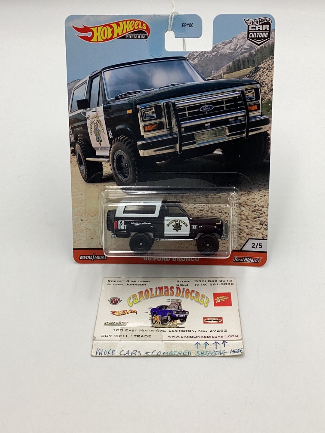 Hot Wheels Wild Terrain ‘85 Ford Bronco Police 2/5 258C