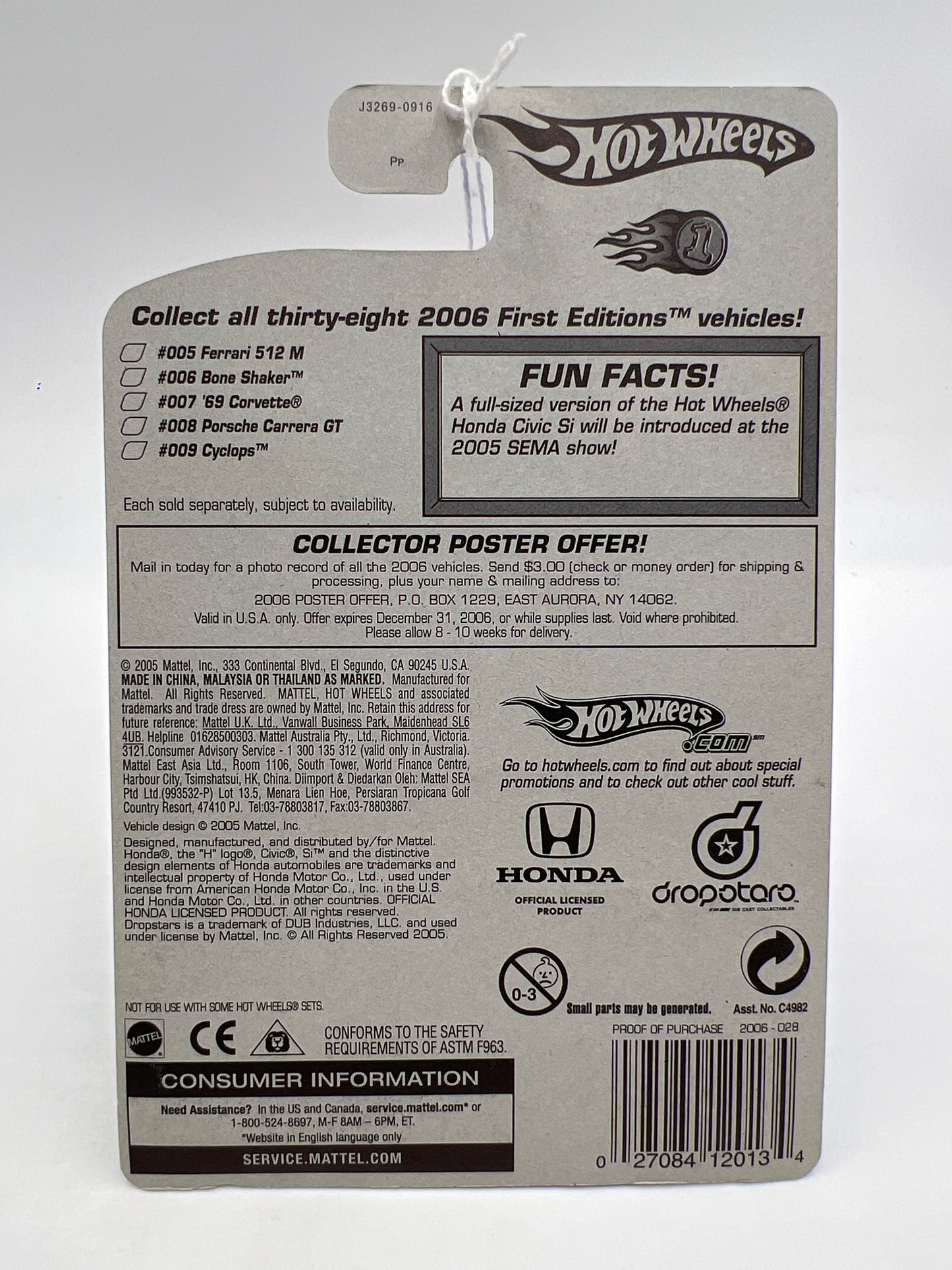 2006 Hot Wheels First Editions #28 Honda Civic Si Green