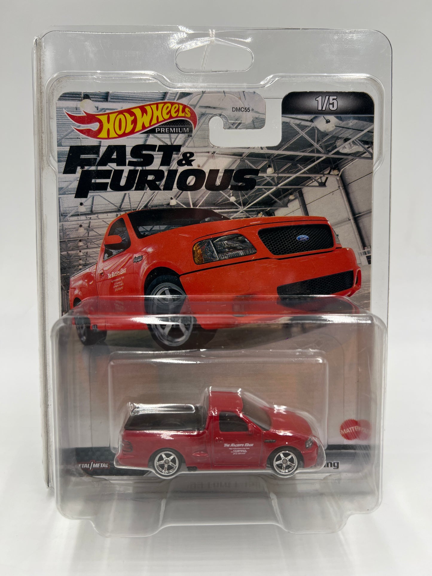 Hot Wheels Premium Fast & Furious Fast #1 99 Ford F-150 SVT Lightning Red W/Protector 1
