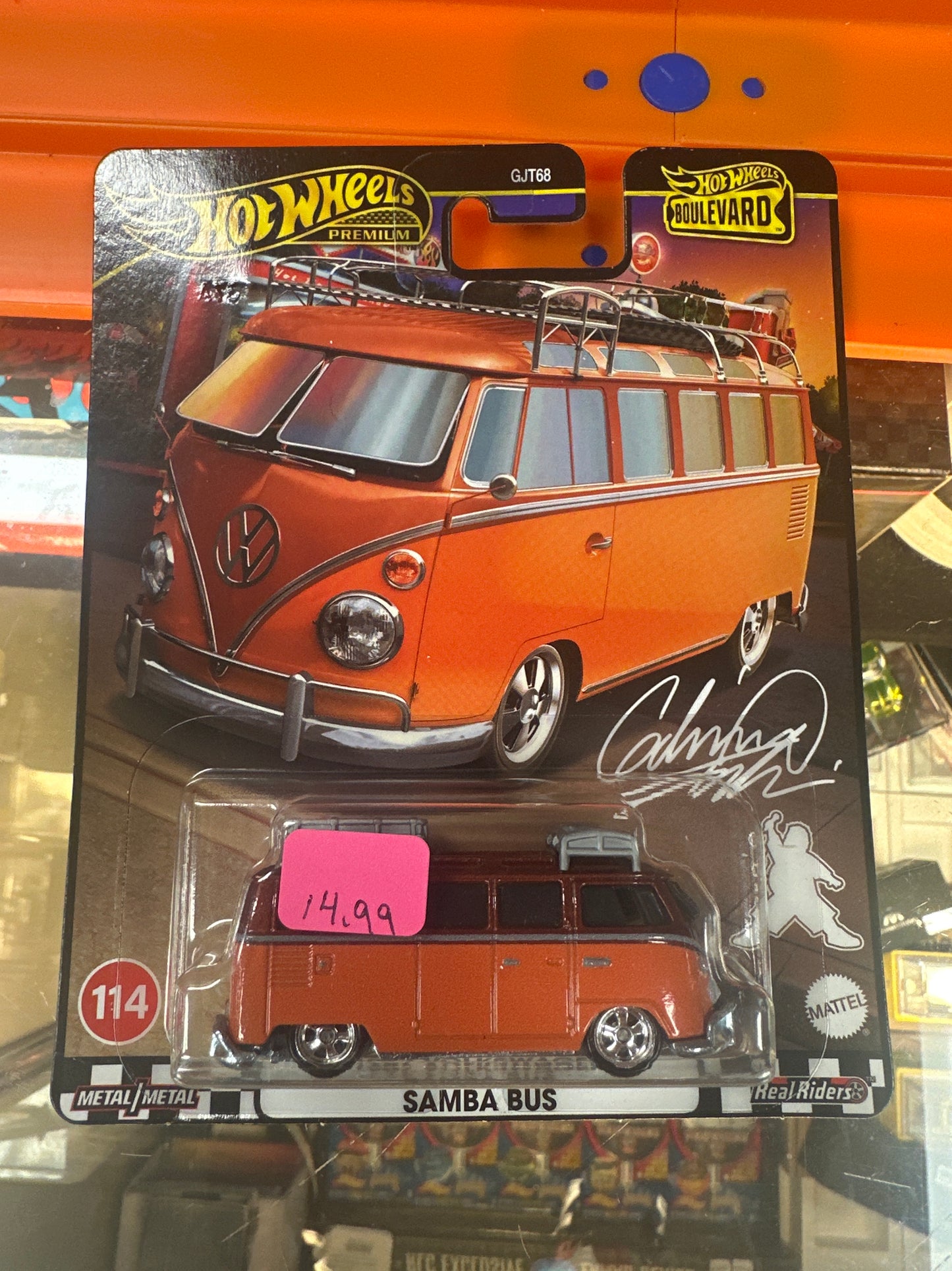 2024 Hot Wheels Premium Boulevard #114 1967 Volkswagen Samba Bus Orange 261E see description