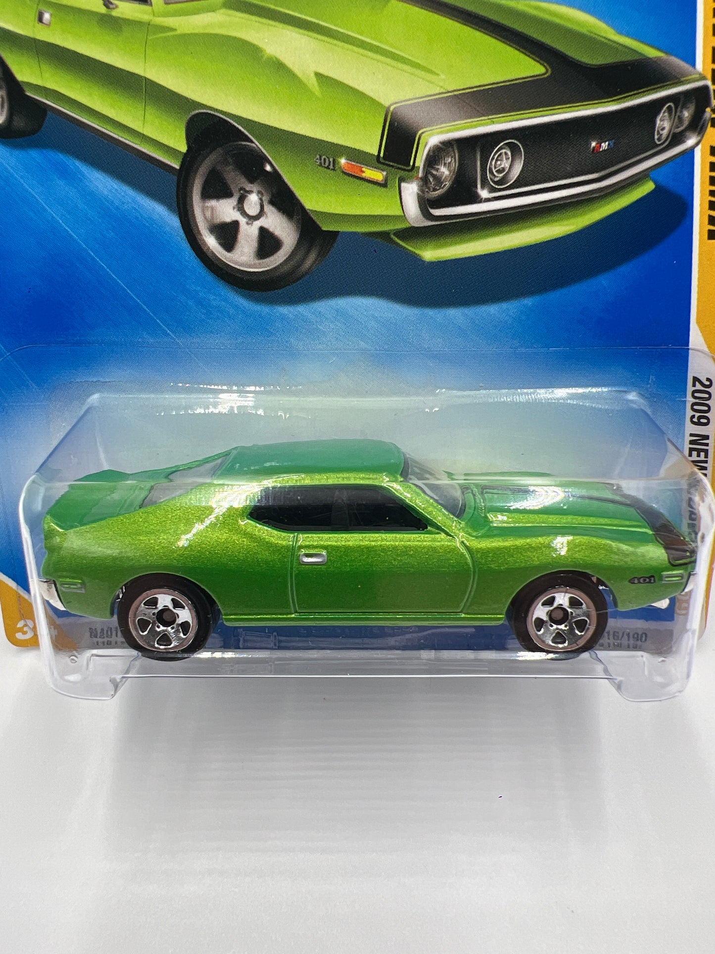 2009 Hot Wheels New Models #16 AMC Javelin AMX Green 46A