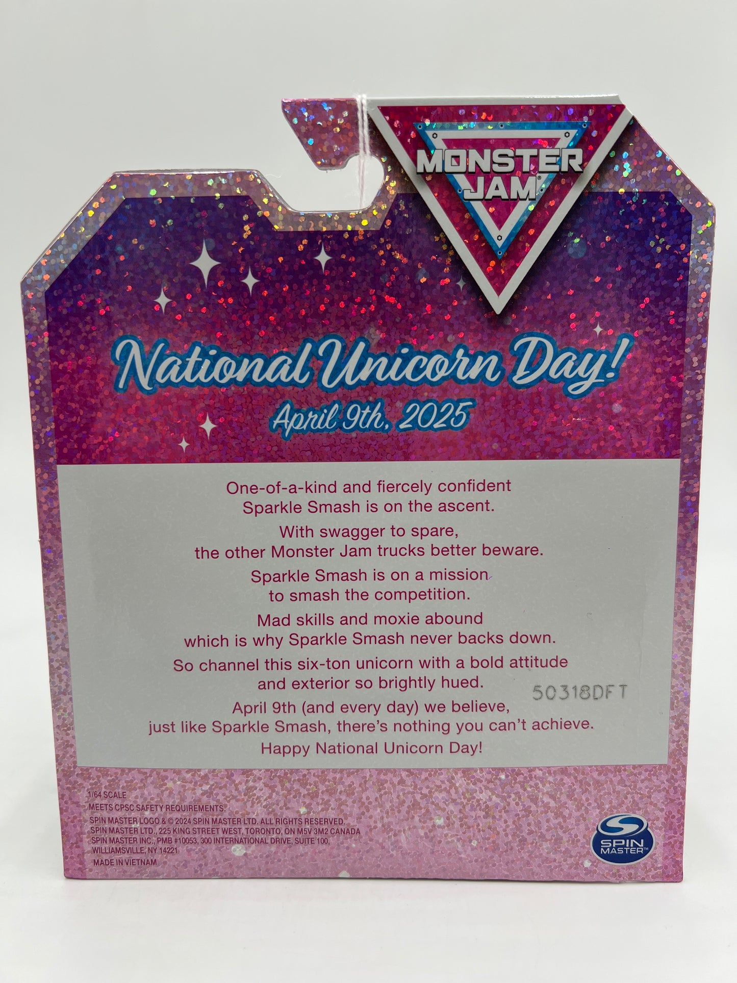 2025 Monster Jam National Unicorn Day Limited Edition 1/5000 Sparkle Smash