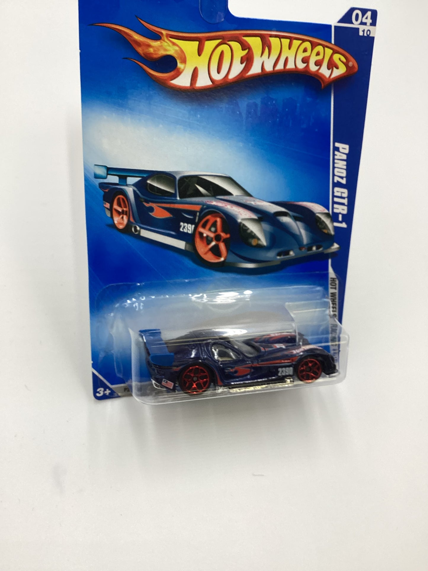 2009 Hot Wheels #070 Panoz GTR-1 Blue Y5 Red Wheels 59B