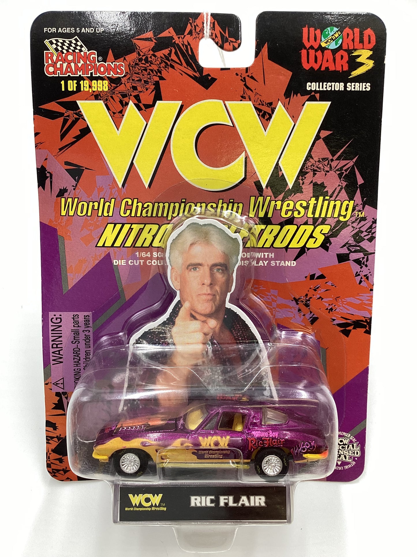 Racing Champions WCW Nitro Streetrods Ric Flair 63 Chevy Corvette Purple SR