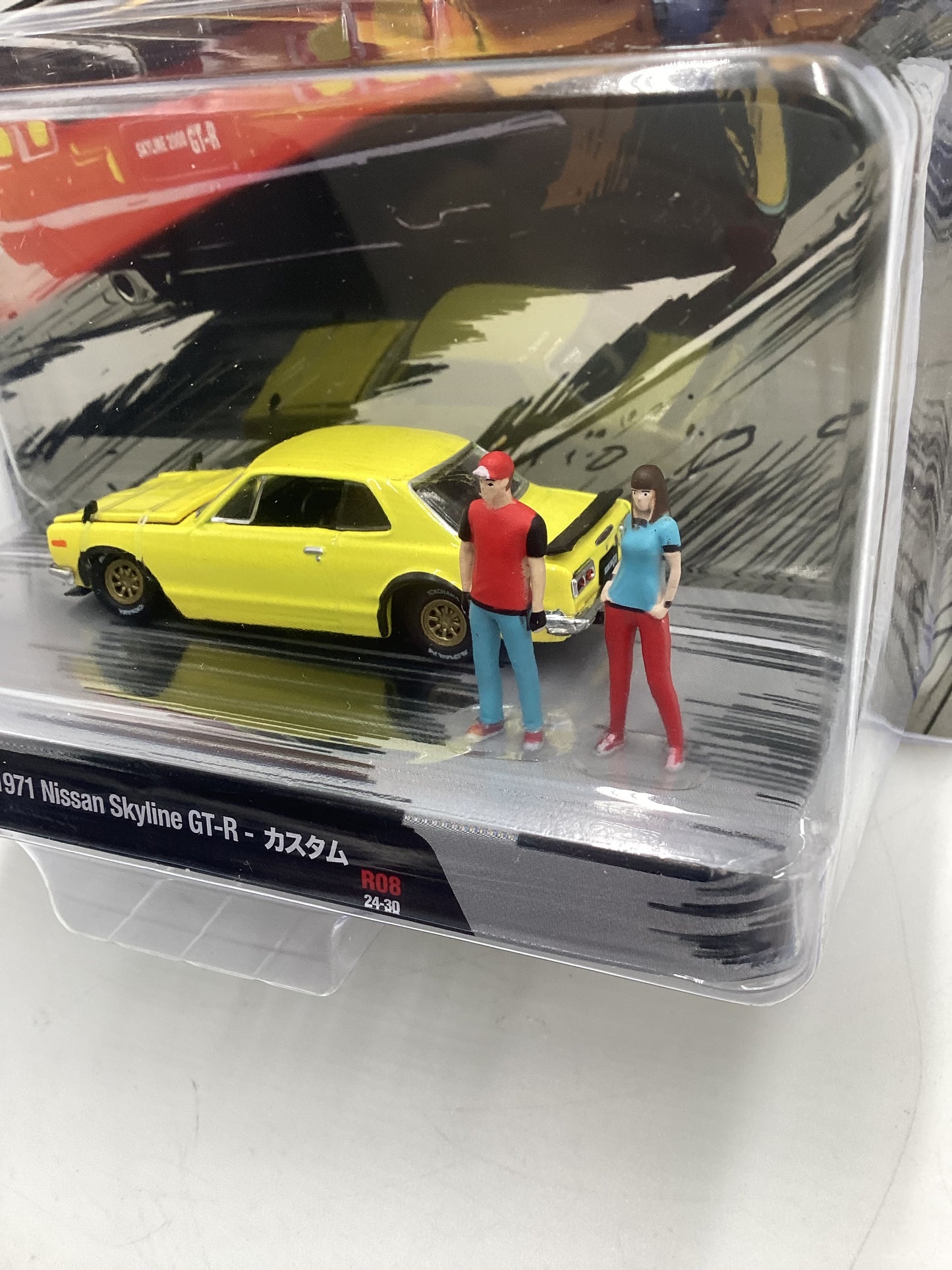 M2 Machines Diorama 1971 a Nissan Skyline GT-R Yellow R08 194G