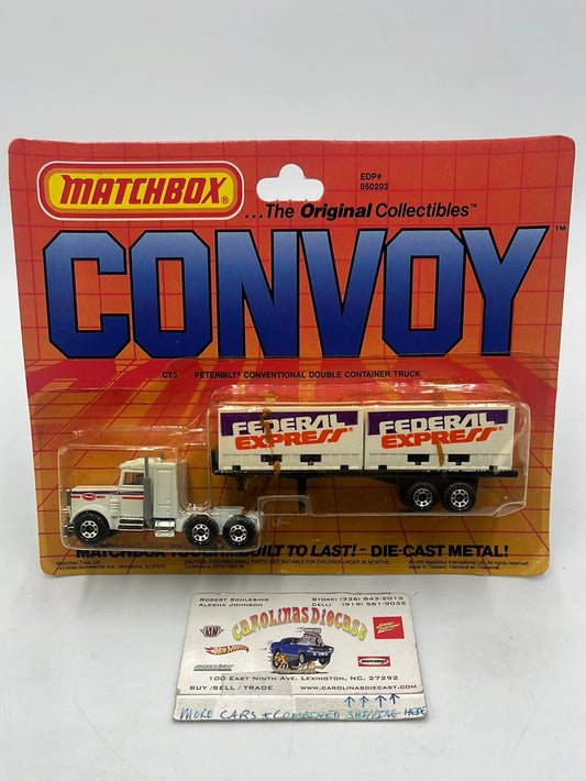 Matchbox 1990 Convoy CY3 Peterbilt Conventional Double Container Truck Federal Express 168J