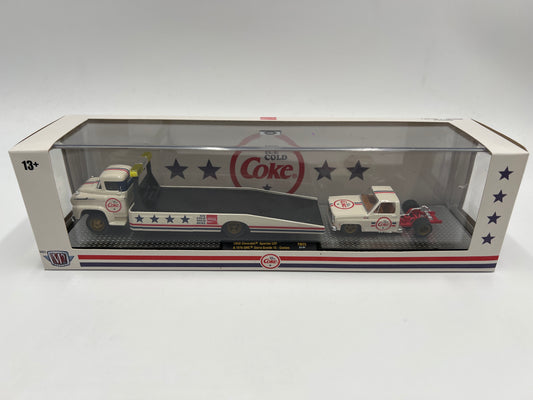 M2 Machines Auto Haulers Coca Cola 1958 Chevrolet Spartan LCF & 1976 GMC Sierra Grande 15 Custom TW25