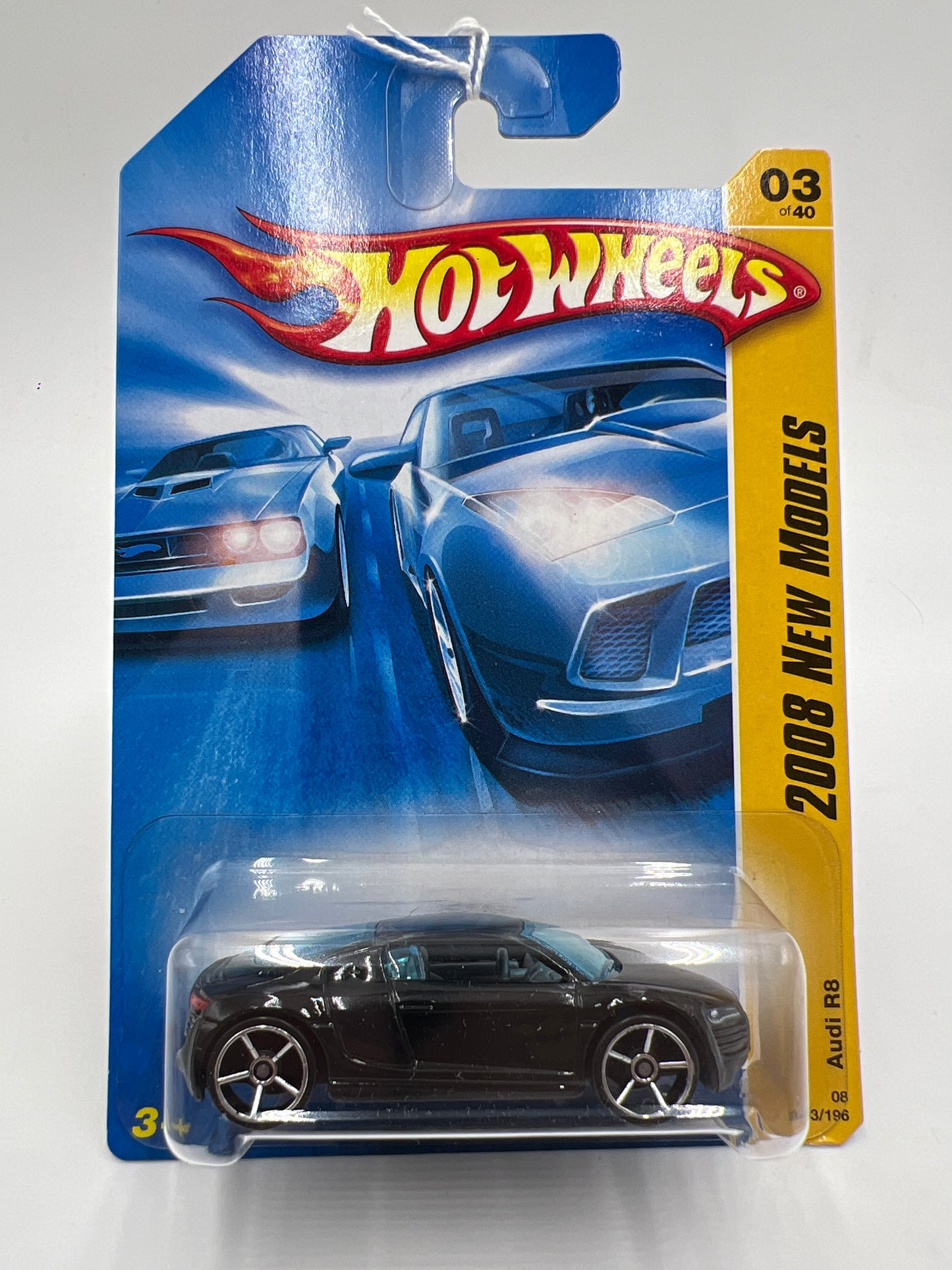 2008 Hot Wheels New Models #3 Audi R8 Black OH5 Wheels 108A