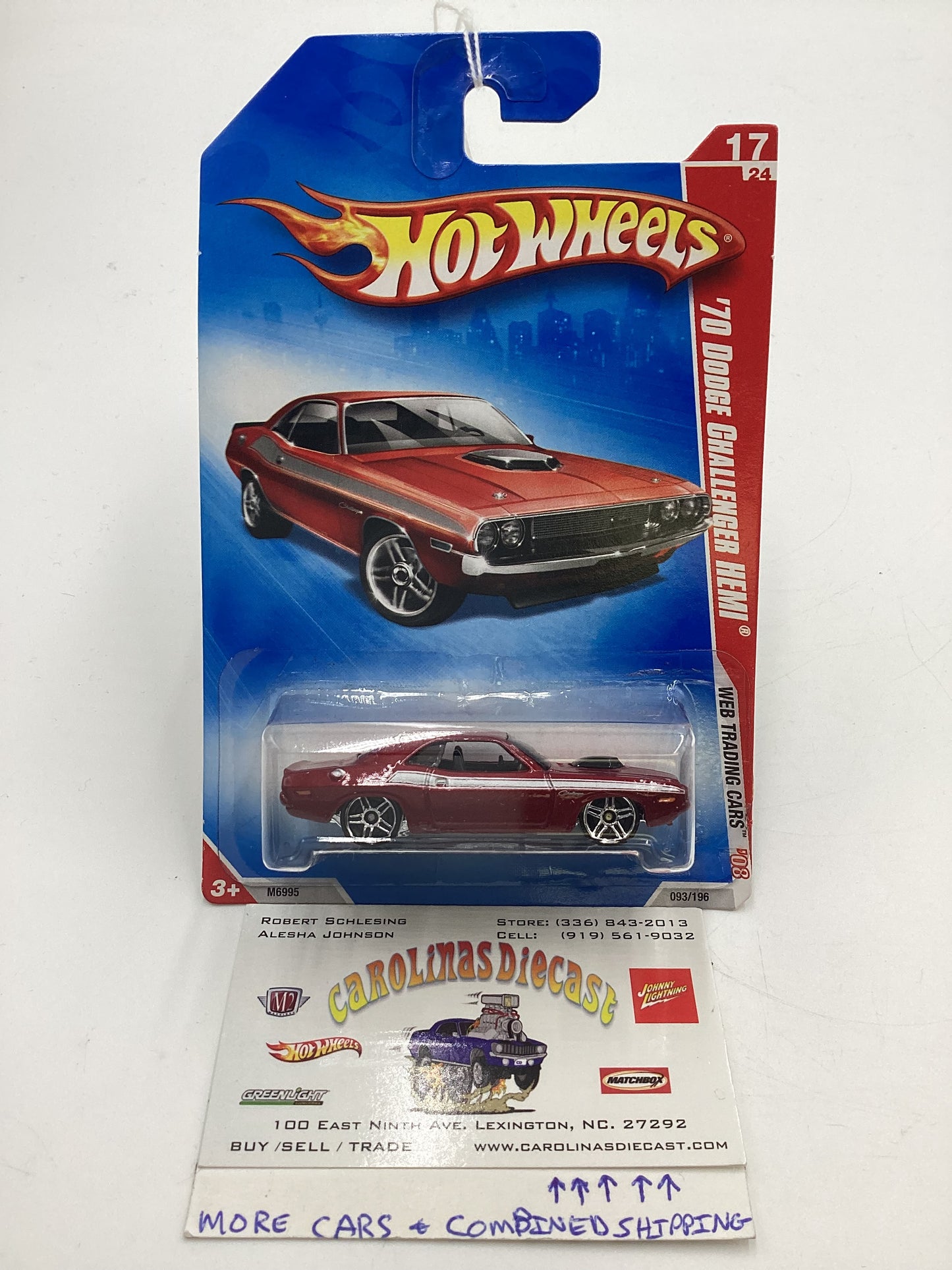 2008 Hot Wheels Web Trading Cars #93 Dodge Challenger Hemi Red 44B