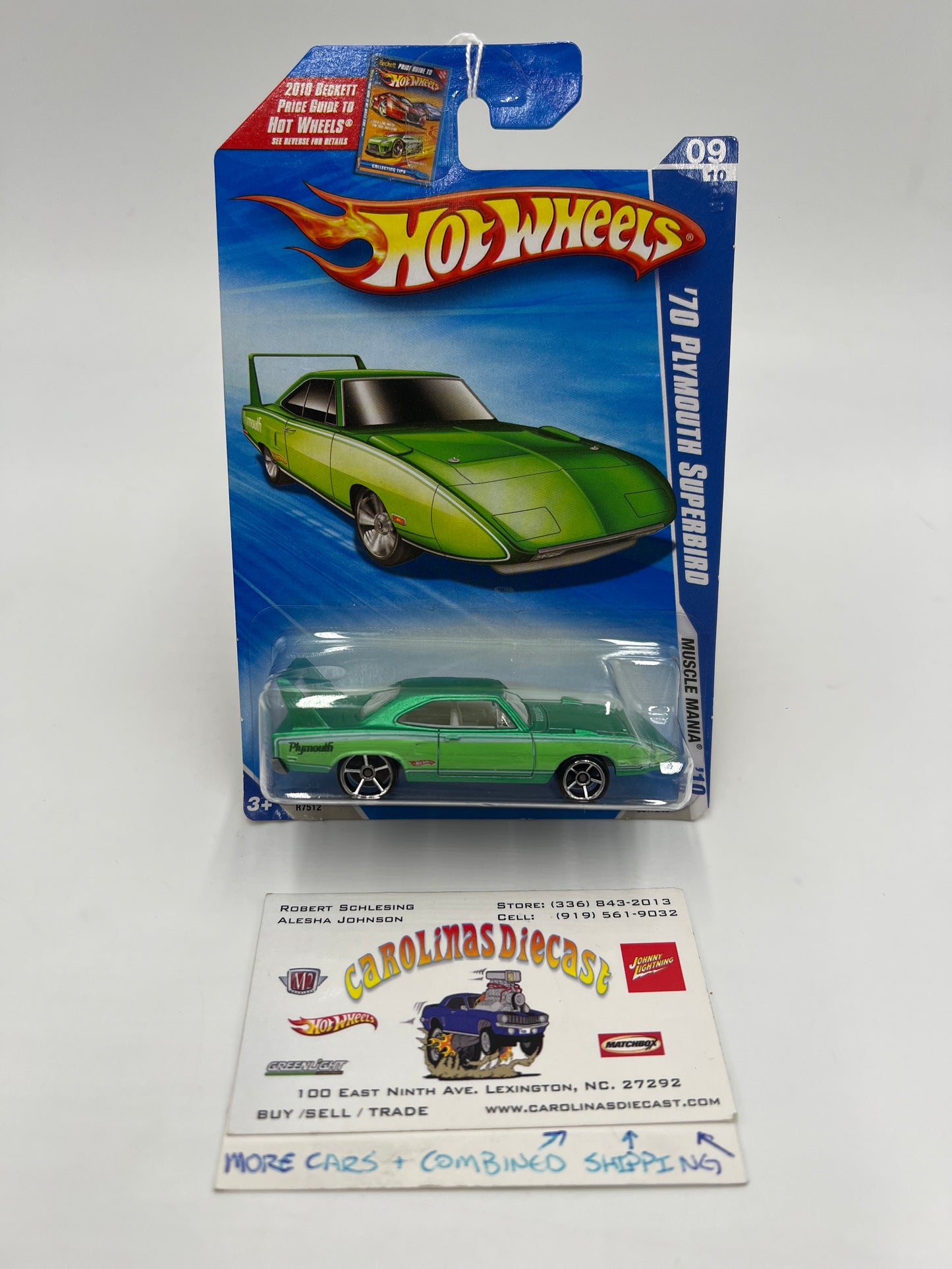 2010 Hot Wheels Muscle Mania #87 70 Plymouth Superbird Green 56B