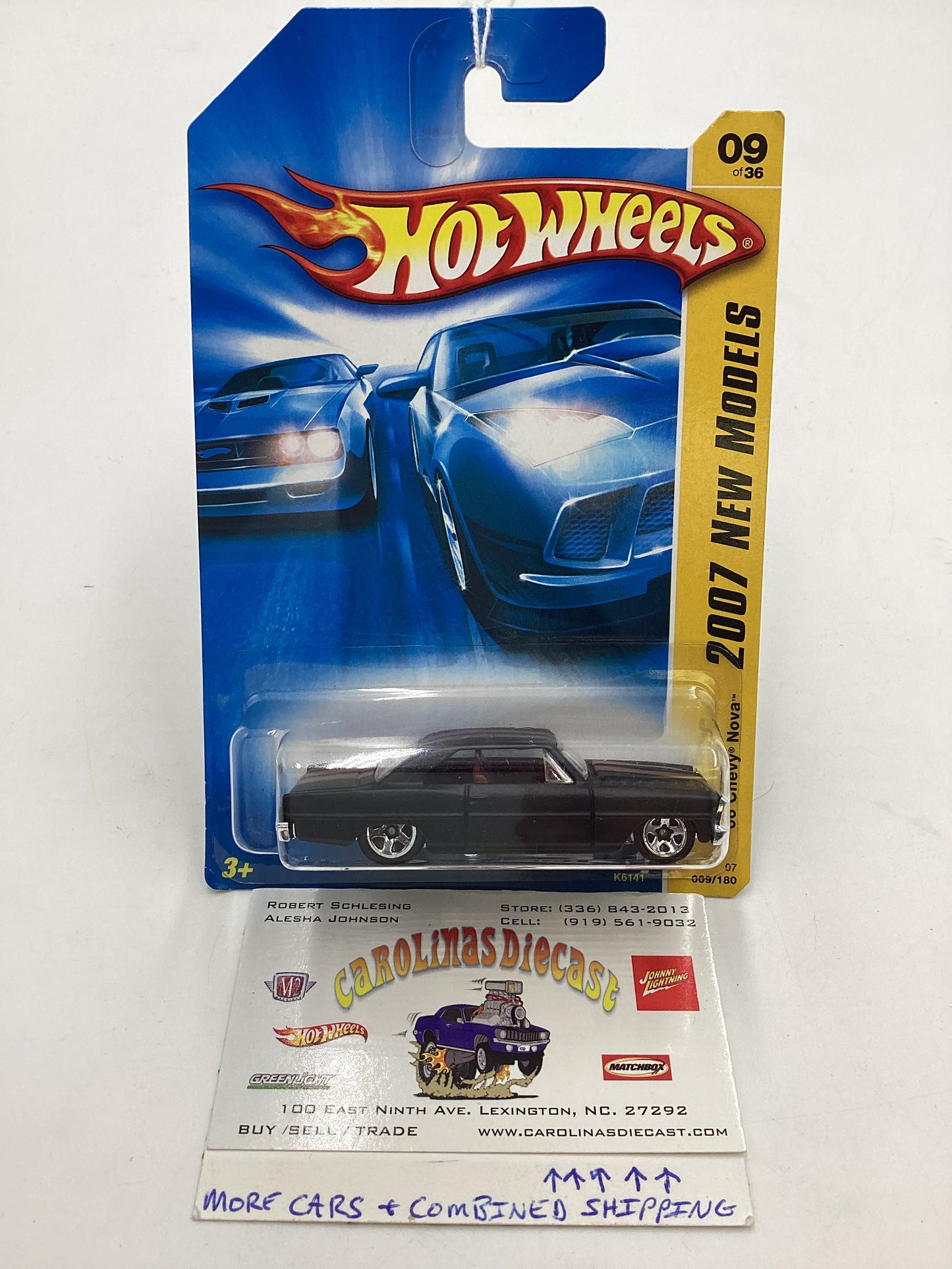 2007 Hot Wheels New models #009 66 Chevy Nova Black 5G