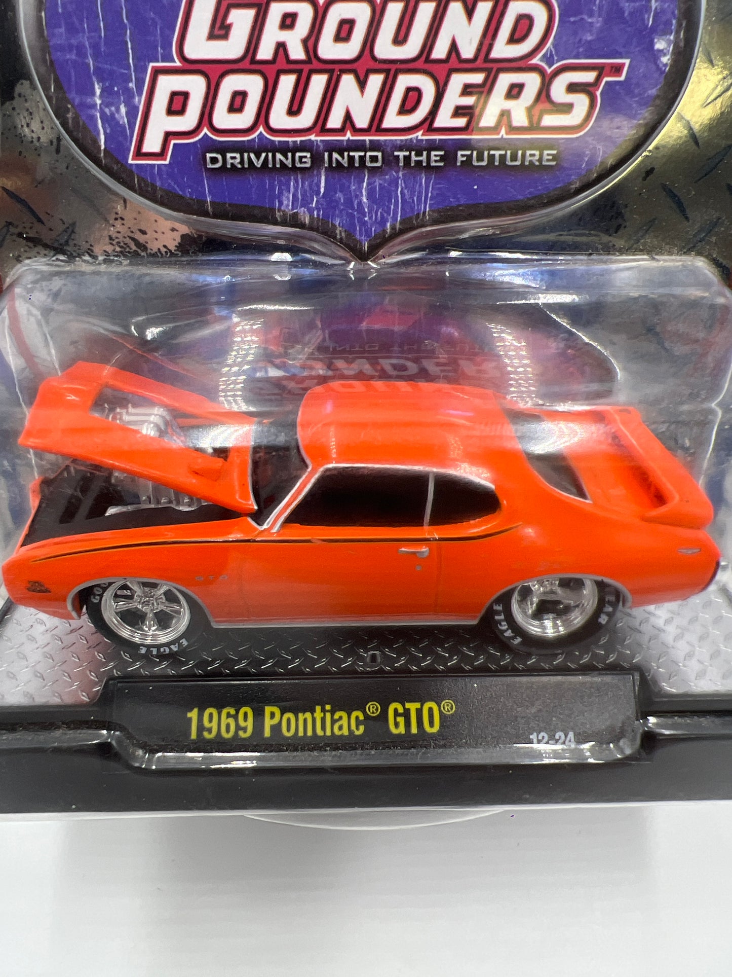 M2 Machines Ground Pounders 1969 Pontiac GTO Orange 12-24 199A