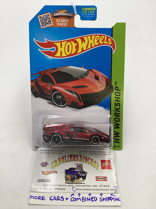 2015 Hot Wheels #189 Lamborghini Veneno Red 101B