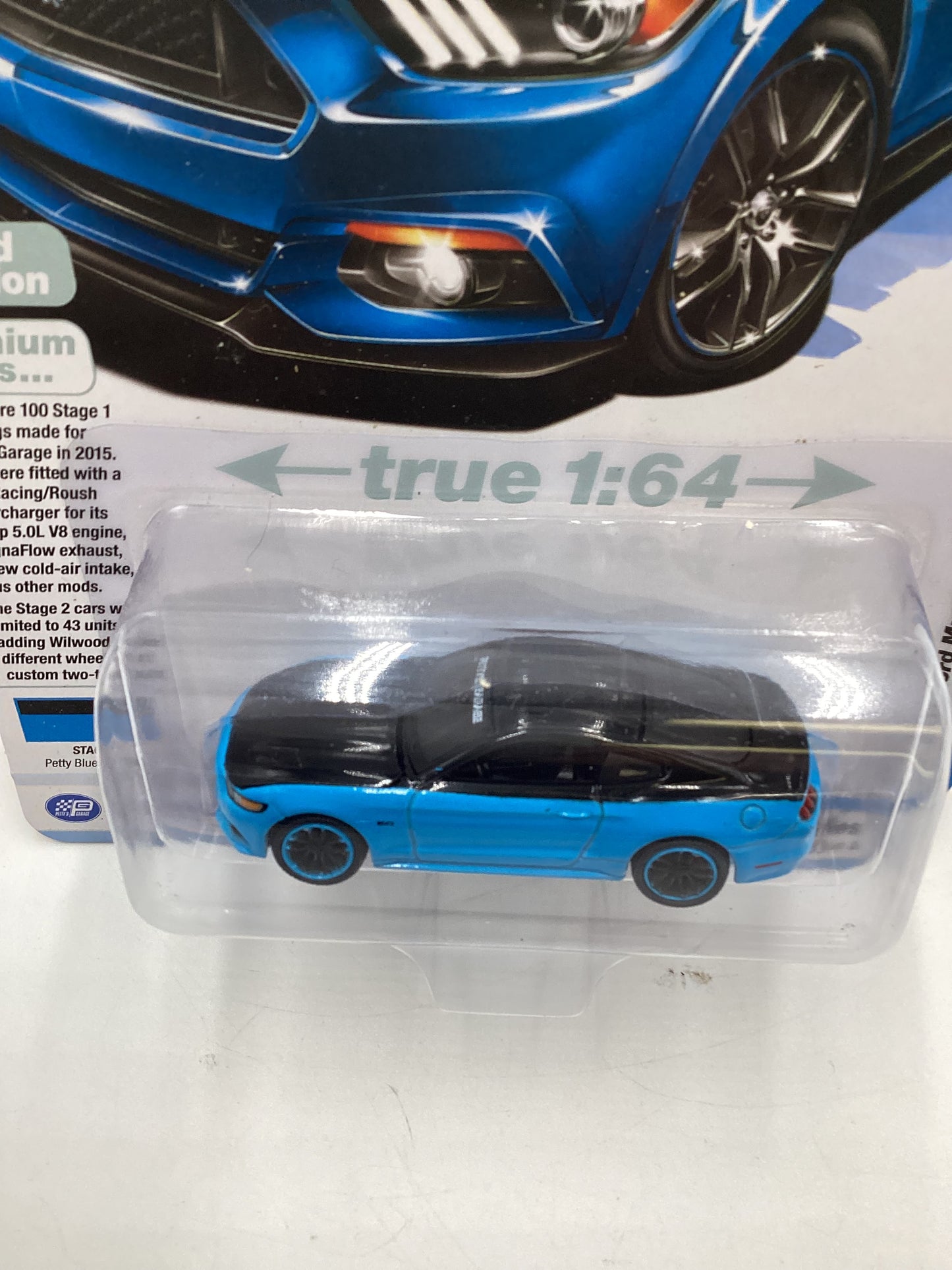 Auto World Modern Muscle Release 1 Version A 2015 Ford Mustang GT Petty’s Garage Blue/Black 184D