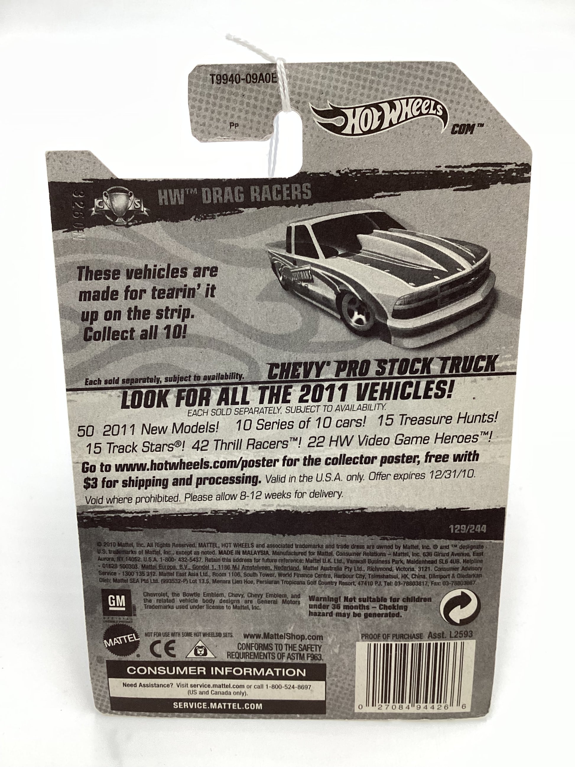 Hot Wheels Chevy Pro Stock Truck #244 (2000) With Flashing Light Feature