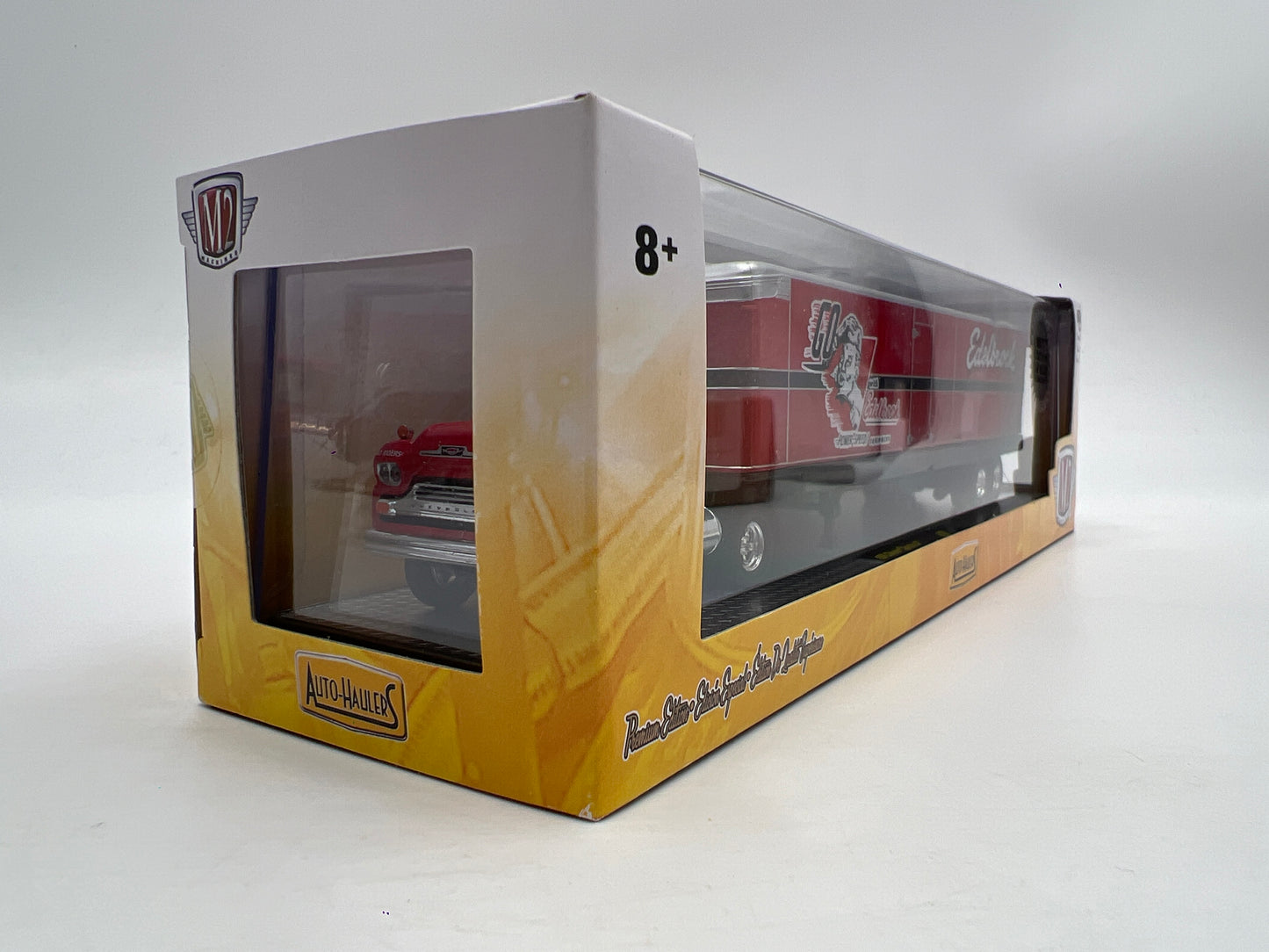 M2 Machines Auto Haulers Premium Edition Edelbrock 1958 Chevrolet Spartan LCF & 1957 Chevrolet Bel Air R20