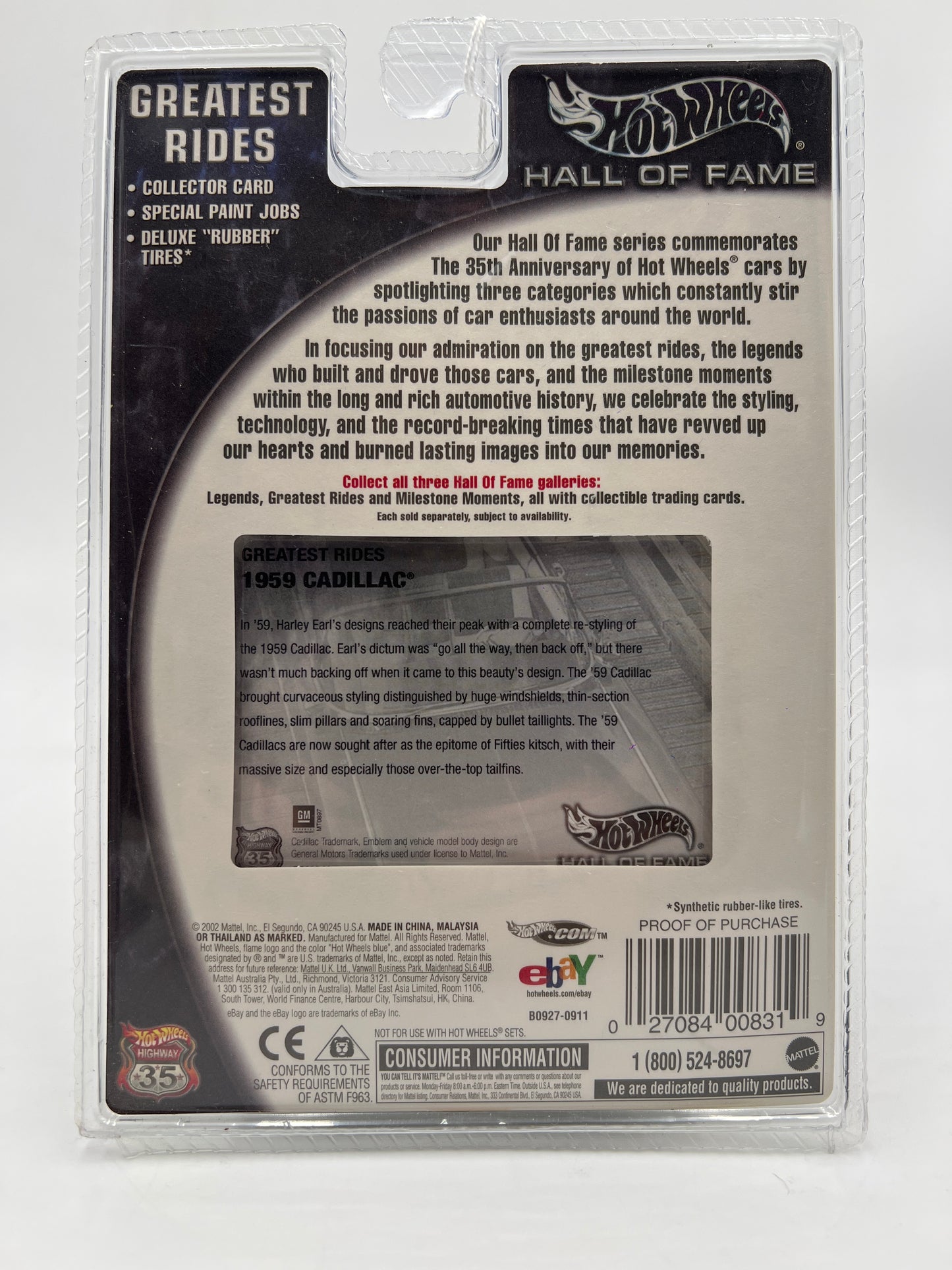 Hot Wheels Hall Of Fame Greatest Rides 1959 Cadillac Blue 244i